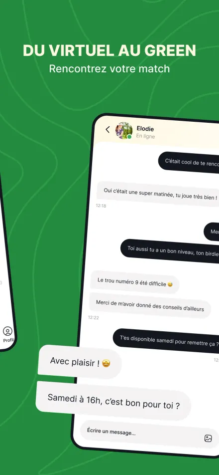 Écran de messagerie de l’app Par2