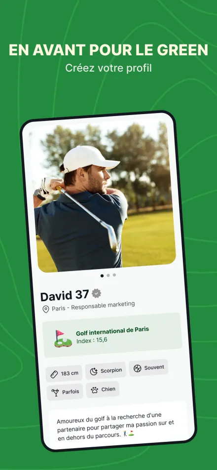 Écran de création de profil de l’app Par2